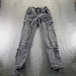 Love Trends Jeans Women 5 Gray Cotton Denim Straight Leg Stretch Cargo Workwear